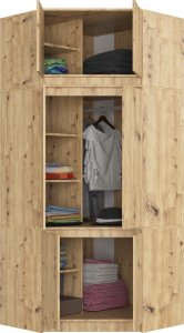 Fabryka Mebli Akord SZAFA NAROŻNA Z NADSTAWKĄ S100 DĄB ARTISAN 2