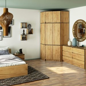 Fabryka Mebli Akord SZAFA NAROŻNA Z NADSTAWKĄ S100 DĄB CRAFT 4