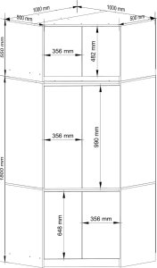 Fabryka Mebli Akord SZAFA NAROŻNA Z NADSTAWKĄ S100 BIAŁA 3