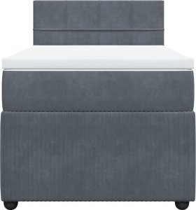 vidaXL vidaXL Łóżko kontynentalne z materacem, ciemnoszary aksamit, 90x200 cm 6