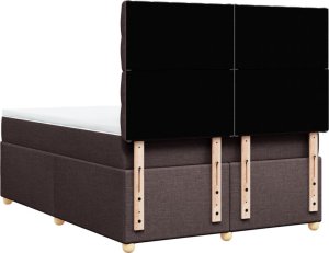 vidaXL vidaXL Łóżko kontynentalne z materacem, brązowe, tkanina, 140x190 cm 8