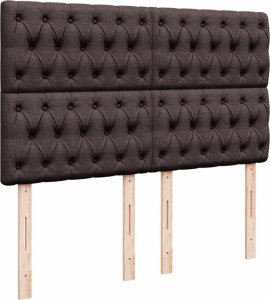 vidaXL vidaXL Łóżko kontynentalne z materacem, brązowe, tkanina, 140x190 cm 9