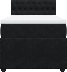 vidaXL Łóżko kontynentalne z materacem, czarne, aksamit 90x200 cm 4