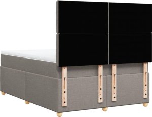 vidaXL Łóżko kontynentalne z materacem, taupe, tkanina, 140x190 cm 6