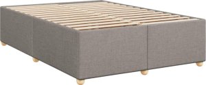 vidaXL Łóżko kontynentalne z materacem, taupe, tkanina, 140x190 cm 8