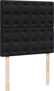 vidaXL Łóżko kontynentalne z materacem, czarne, aksamit 90x200 cm 7