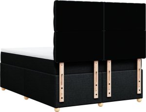 vidaXL vidaXL Łóżko kontynentalne z materacem, czarne, tkanina, 140x190 cm 8