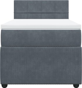 vidaXL vidaXL Łóżko kontynentalne z materacem, ciemnoszary aksamit, 90x200 cm 4