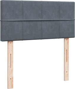 vidaXL vidaXL Łóżko kontynentalne z materacem, ciemnoszary aksamit, 90x200 cm 5