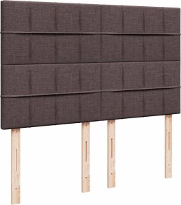 vidaXL Łóżko kontynentalne z materacem, brązowe, tkanina, 140x190 cm 9