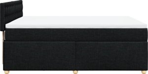 vidaXL Łóżko kontynentalne z materacem, czarne, tkanina, 140x190 cm 5