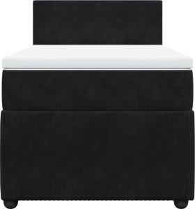 vidaXL Łóżko kontynentalne z materacem, czarne, aksamit 90x200 cm 4