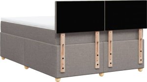 vidaXL Łóżko kontynentalne z materacem, taupe, tkanina, 140x190 cm 8