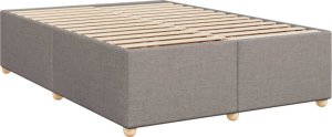 vidaXL Łóżko kontynentalne z materacem, taupe, tkanina, 140x190 cm 9