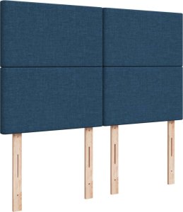 vidaXL vidaXL Łóżko kontynentalne z materacem, niebieskie, tkanina 140x190 cm 9