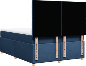 vidaXL vidaXL Łóżko kontynentalne z materacem, niebieskie, tkanina 140x190 cm 8