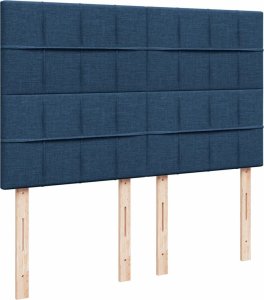 vidaXL vidaXL Łóżko kontynentalne z materacem, niebieskie, tkanina 140x190 cm 9