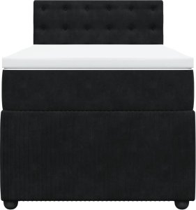 vidaXL Łóżko kontynentalne z materacem, czarne, aksamit 90x200 cm 4