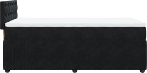 vidaXL Łóżko kontynentalne z materacem, czarne, aksamit 90x200 cm 9