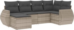 vidaXL vidaXL 6-cz. zestaw mebli ogrodowych, z poduszkami, jasnoszary 2