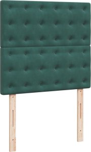 vidaXL Łóżko kontynentalne z materacem, zielone, aksamit, 90x200 cm 7