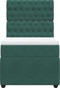 vidaXL Łóżko kontynentalne z materacem, zielone, aksamit, 90x200 cm 4