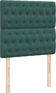 vidaXL Łóżko kontynentalne z materacem, zielone, aksamit, 90x200 cm 7