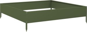 vidaXL vidaXL Podwyższona donica, oliwkowa, 100x100x26 cm, stal 2