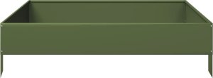 vidaXL vidaXL Podwyższona donica, oliwkowa, 100x100x26 cm, stal 4