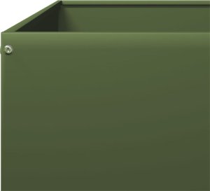 vidaXL vidaXL Podwyższona donica, oliwkowa, 100x100x26 cm, stal 6