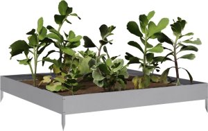 vidaXL Podwyższona donica, 100x100x18,5 cm, galwanizowana stal 3