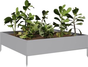 vidaXL vidaXL Podwyższona donica, 100x100x33,5 cm, stal galwanizowana 3