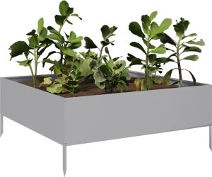 vidaXL vidaXL Podwyższona donica, 100x100x25 cm, stal galwanizowana 3