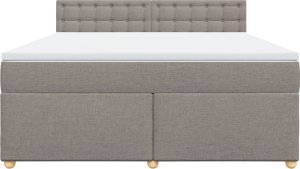 vidaXL vidaXL Łóżko kontynentalne z materacem, taupe, tkanina, 180x200 cm 6