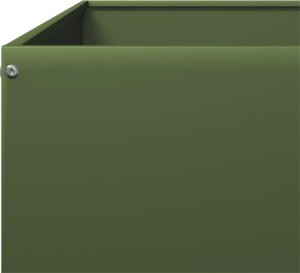 vidaXL vidaXL Podwyższona donica, oliwkowa, 100x100x25 cm, stal 7