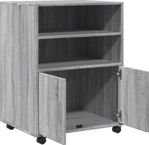 vidaXL vidaXL Szafka na kółkach, szary dąb sonoma, 60x48x81 cm 7