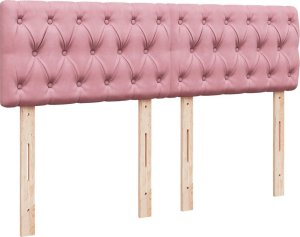 vidaXL Łóżko kontynentalne z materacem, różowe, 140x200 cm, aksamit 5