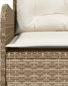 vidaXL 2-cz. zestaw mebli ogrodowych z poduszkami, beżowy, polirattan 6