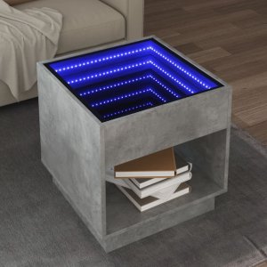 vidaXL vidaXL Stolik kawowy z LED Infinity, szarość betonu, 50x50x50 cm 1