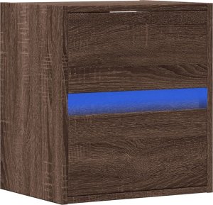 vidaXL vidaXL Ścienna szafka TV z LED, brązowy dąb, 41x31x45 cm 3