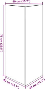 vidaXL vidaXL Donica ogrodowa, trójkątna, 40x34,5x70 cm, stal nierdzewna 10