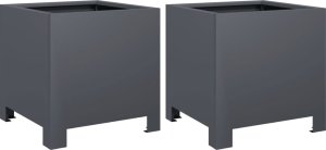 vidaXL vidaXL Donice ogrodowe, 2 szt., antracytowe, 30x30x30 cm, stalowe 2