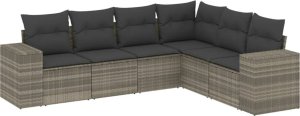 vidaXL vidaXL 6-cz. zestaw mebli ogrodowych, z poduszkami, jasnoszary 2