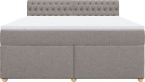 vidaXL vidaXL Łóżko kontynentalne z materacem, taupe, tkanina, 180x200 cm 6