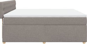 vidaXL vidaXL Łóżko kontynentalne z materacem, taupe, tkanina, 180x200 cm 7