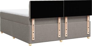 vidaXL vidaXL Łóżko kontynentalne z materacem, taupe, tkanina, 180x200 cm 8