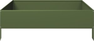 vidaXL vidaXL Podwyższona donica, oliwkowa, 100x100x33,5 cm, stal 4