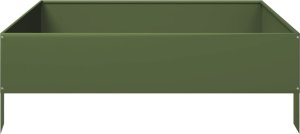 vidaXL vidaXL Podwyższona donica, oliwkowa, 100x100x33,5 cm, stal 5