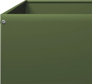 vidaXL vidaXL Podwyższona donica, oliwkowa, 100x100x33,5 cm, stal 7