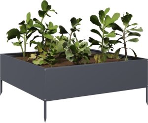 vidaXL vidaXL Podwyższona donica, antracytowa, 100x100x25 cm, stal 3